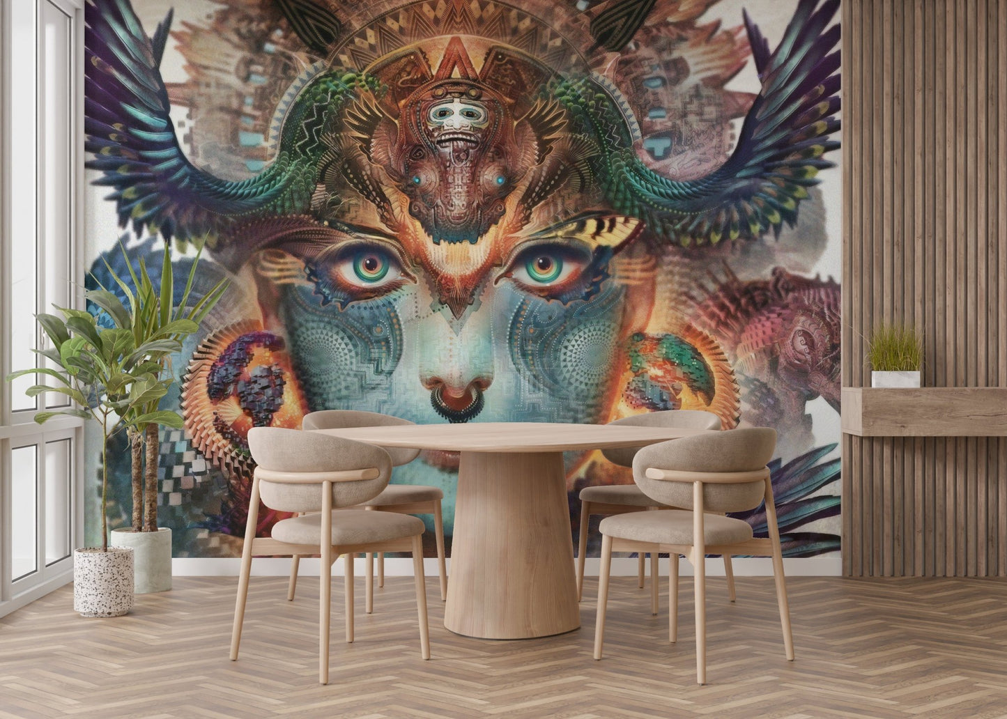 Artistic Lady Dragon Themed Face Wallpaper Mural - Giffywalls A482