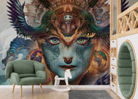 Artistic Lady Dragon Face Wallpaper A482
