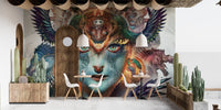 Artistic Lady Dragon Themed Face Wallpaper Mural - Giffywalls A482