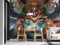 Artistic Lady Dragon Themed Face Wallpaper Mural - Giffywalls A482