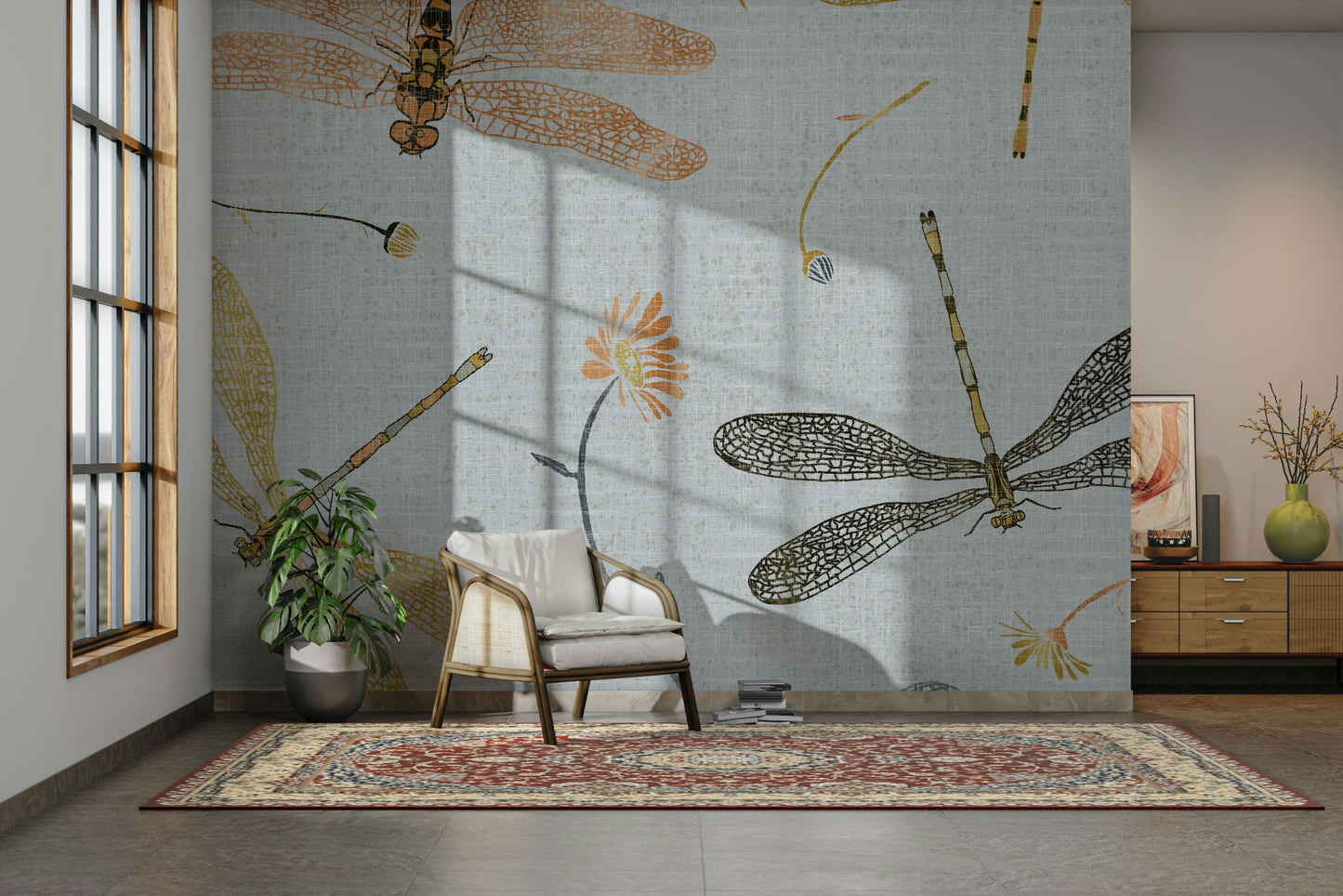 Delicate wing pattern wallpaper
