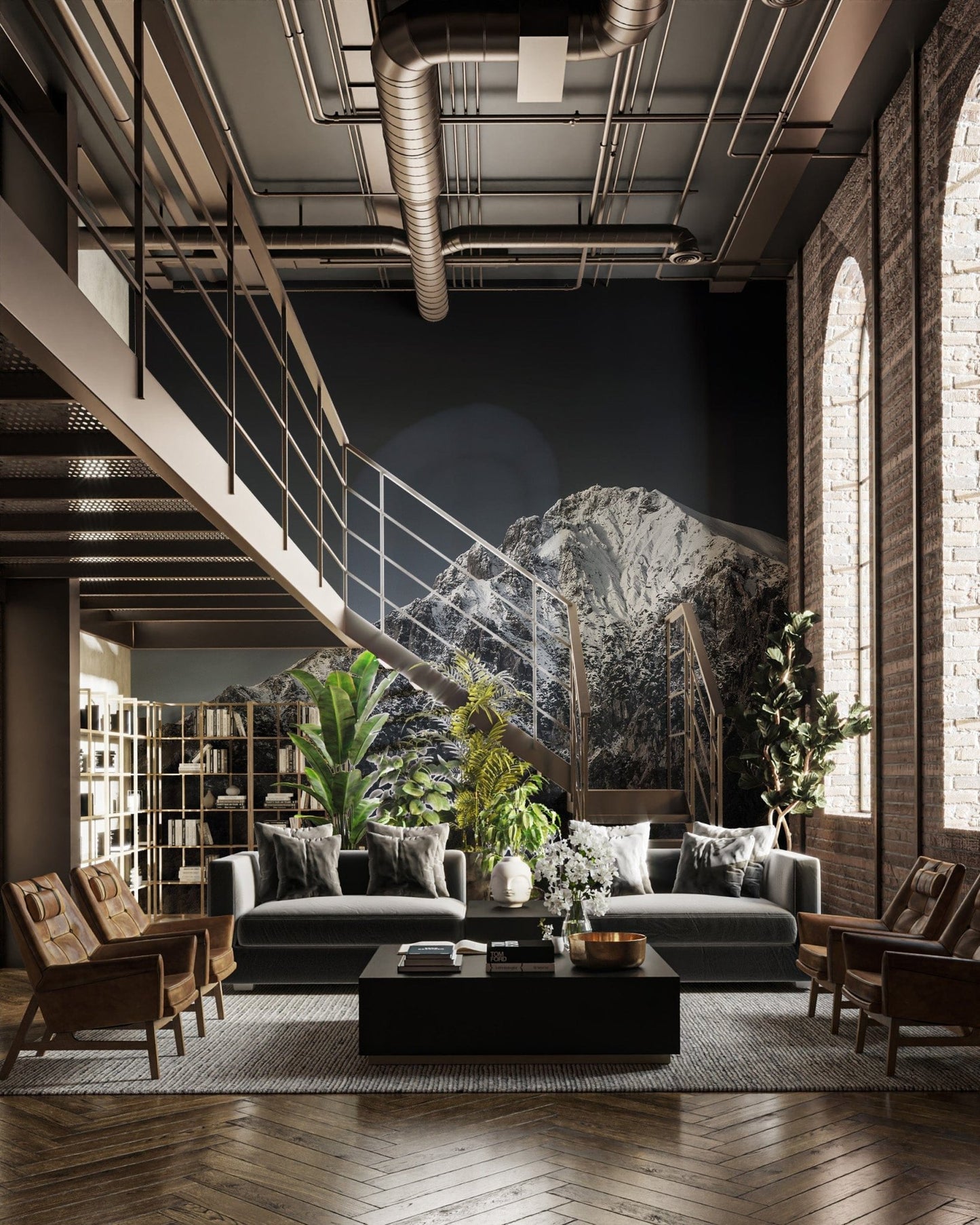Bold mountain wallpaper for walls B915

