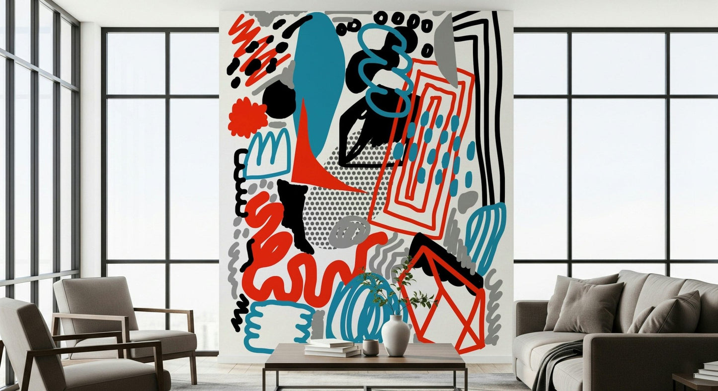 Expressive Drawing Flow wall mural highlighting a spontaneous, artistic composition.