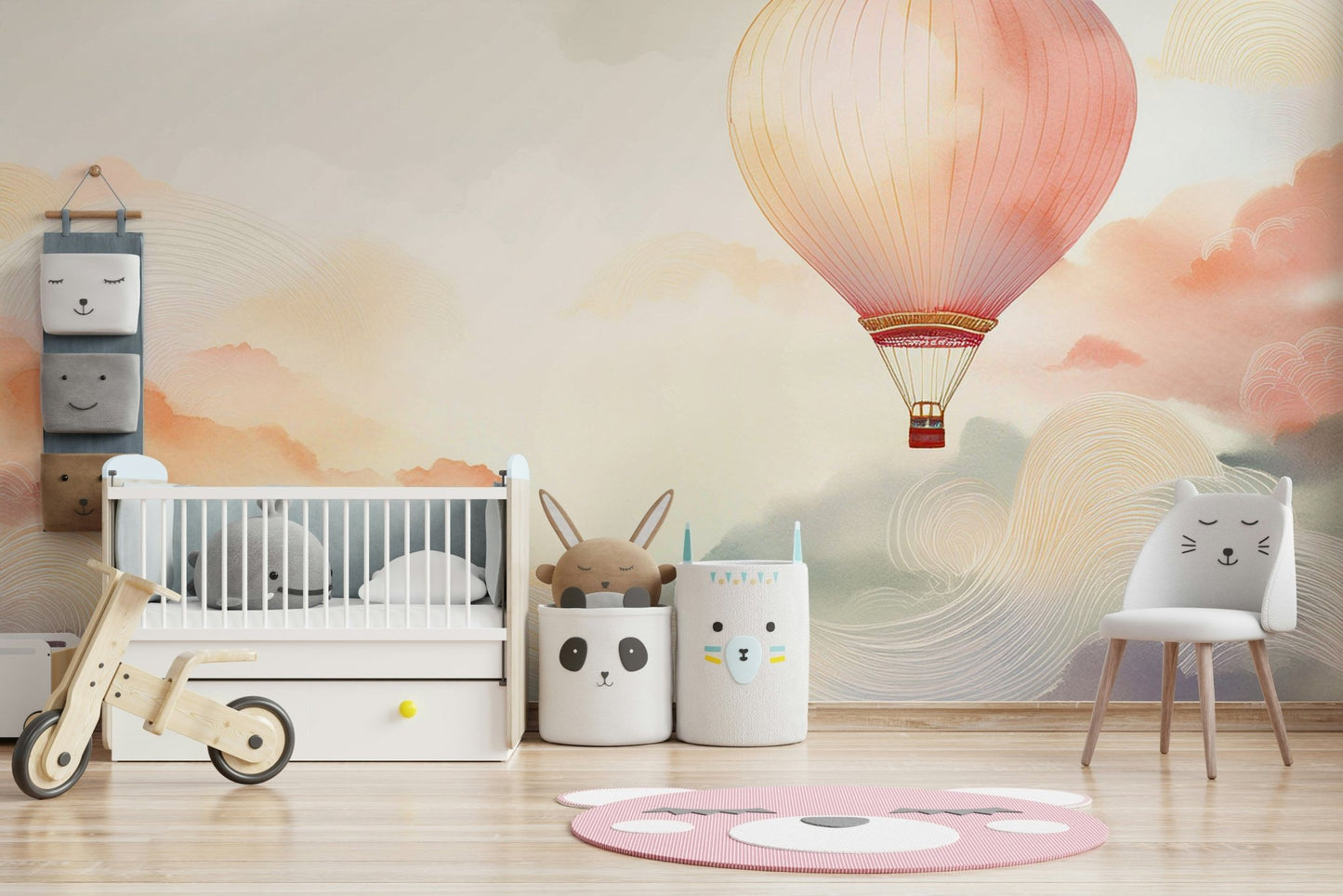 Stunning Hot Air Balloon Mural for Bedroom Walls

