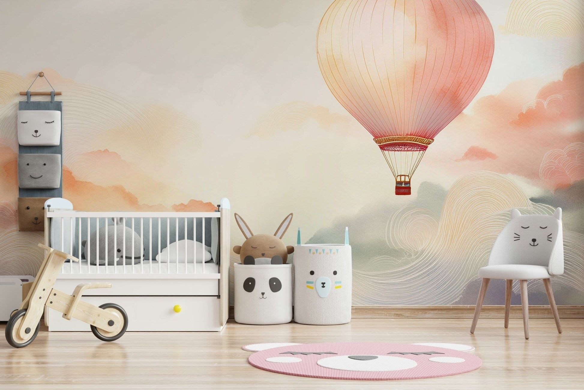 Stunning Hot Air Balloon Mural for Bedroom Walls

