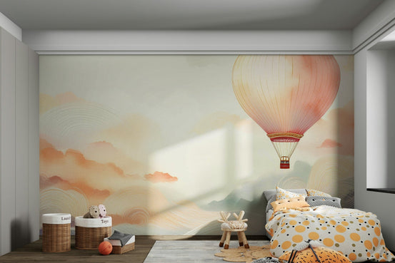 Dreamy Balloon Journey Wall Mural for Playful Rooms, GD1665