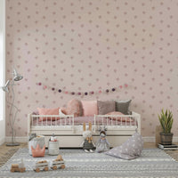 Pastel bird wallpaper in a gentle pink shade for calm spaces GD533


