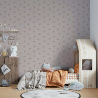 Light pink wallpaper with peaceful bird illustrations GD533


