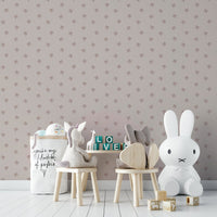 Feminine bird-themed wallpaper in soft shell pink tones GD533

