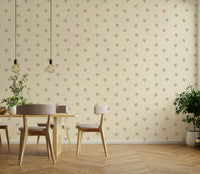 Delicate bird pattern wallpaper in summer sand palette

