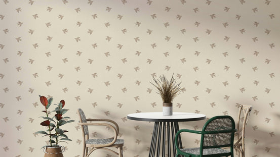 Soft beige wallpaper featuring elegant flying birds GD534

