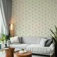 Calm and airy bird wallpaper with neutral sand tones

