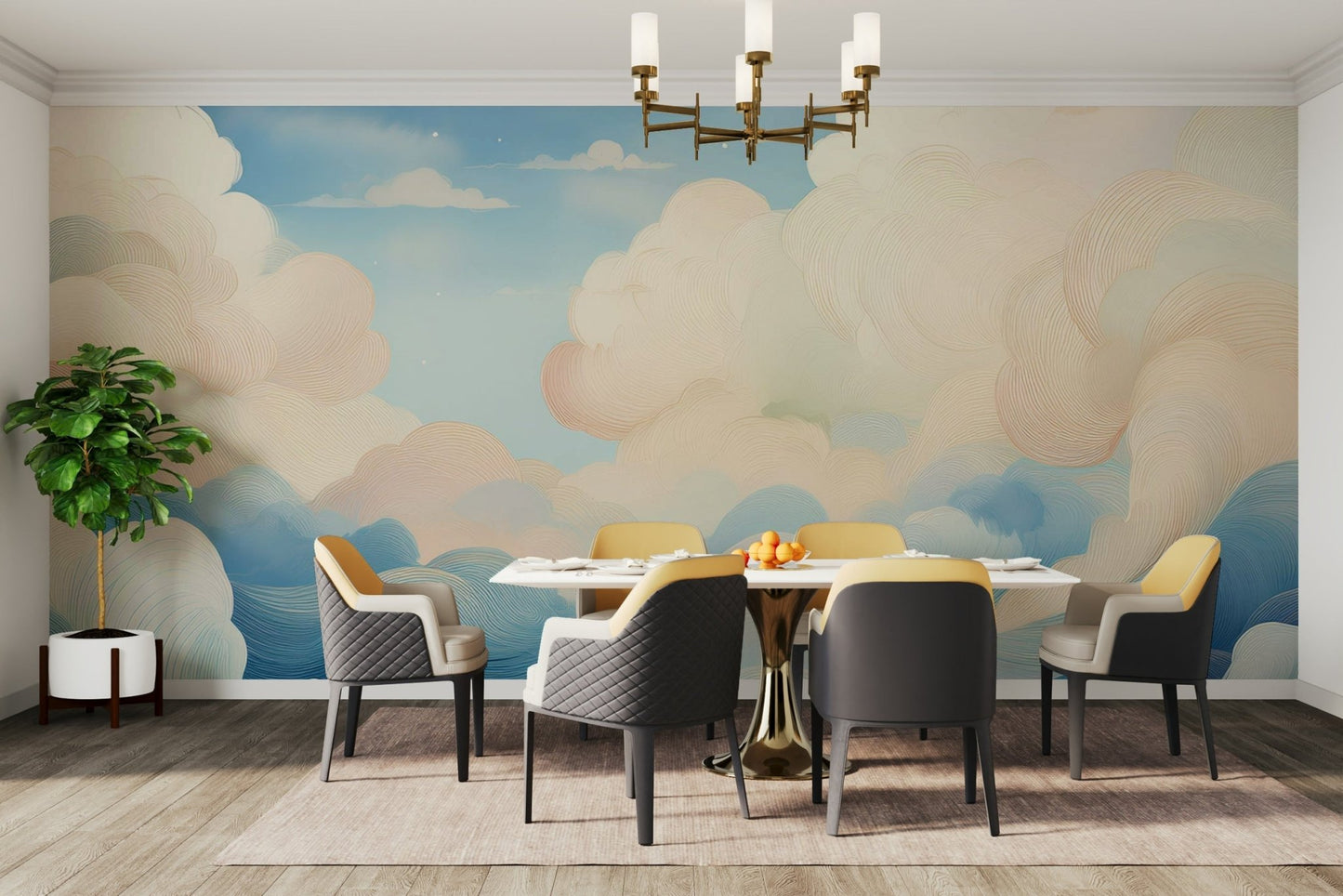 Dreamy cloudscape adventure mural for walls, GD1664