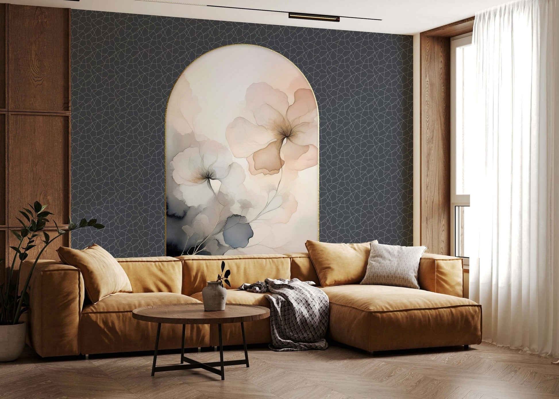 Wallpaper mural displayed on a large, seamless office wall surface., GD6330