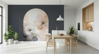 Bedroom accent wall showcasing the ornate Dreamy Floral Archway Wall Mural., GD6330