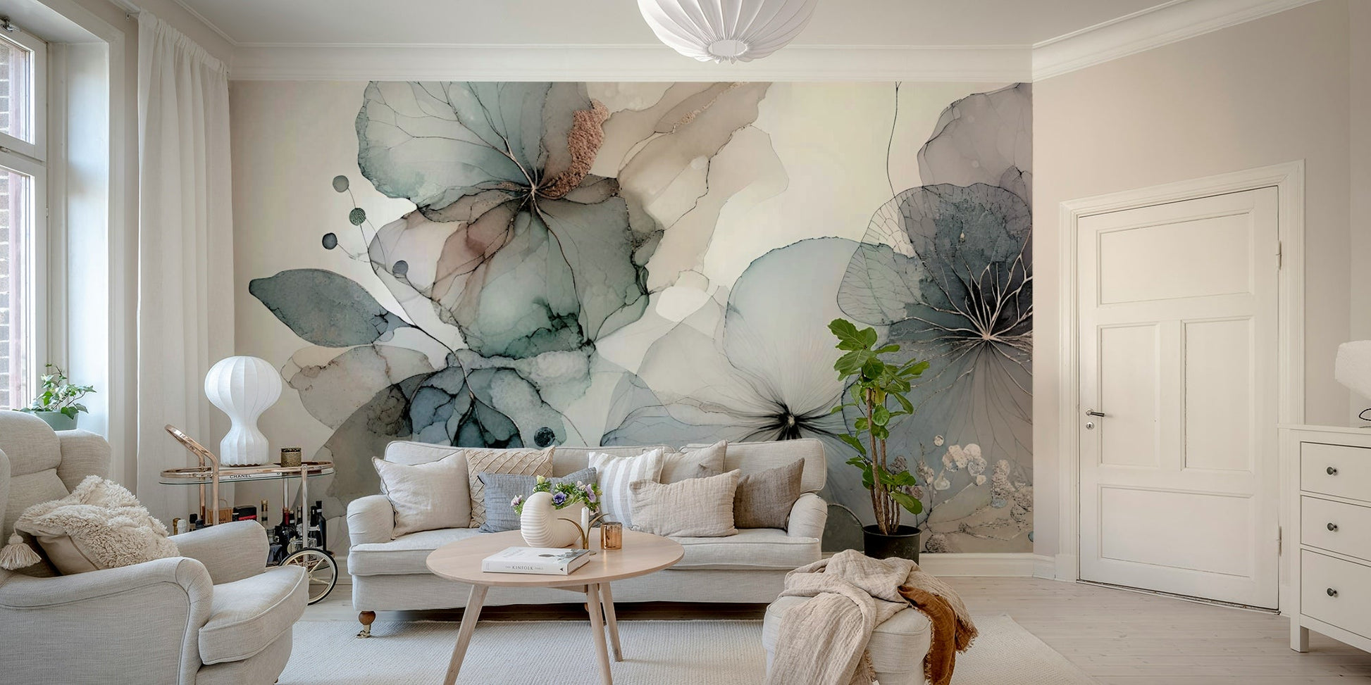 Brighten your room with a dreamy floral wall mural.


