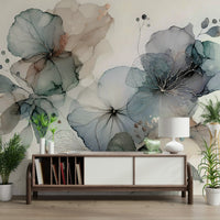 Pastel floral mural for a cozy and calming feel.

