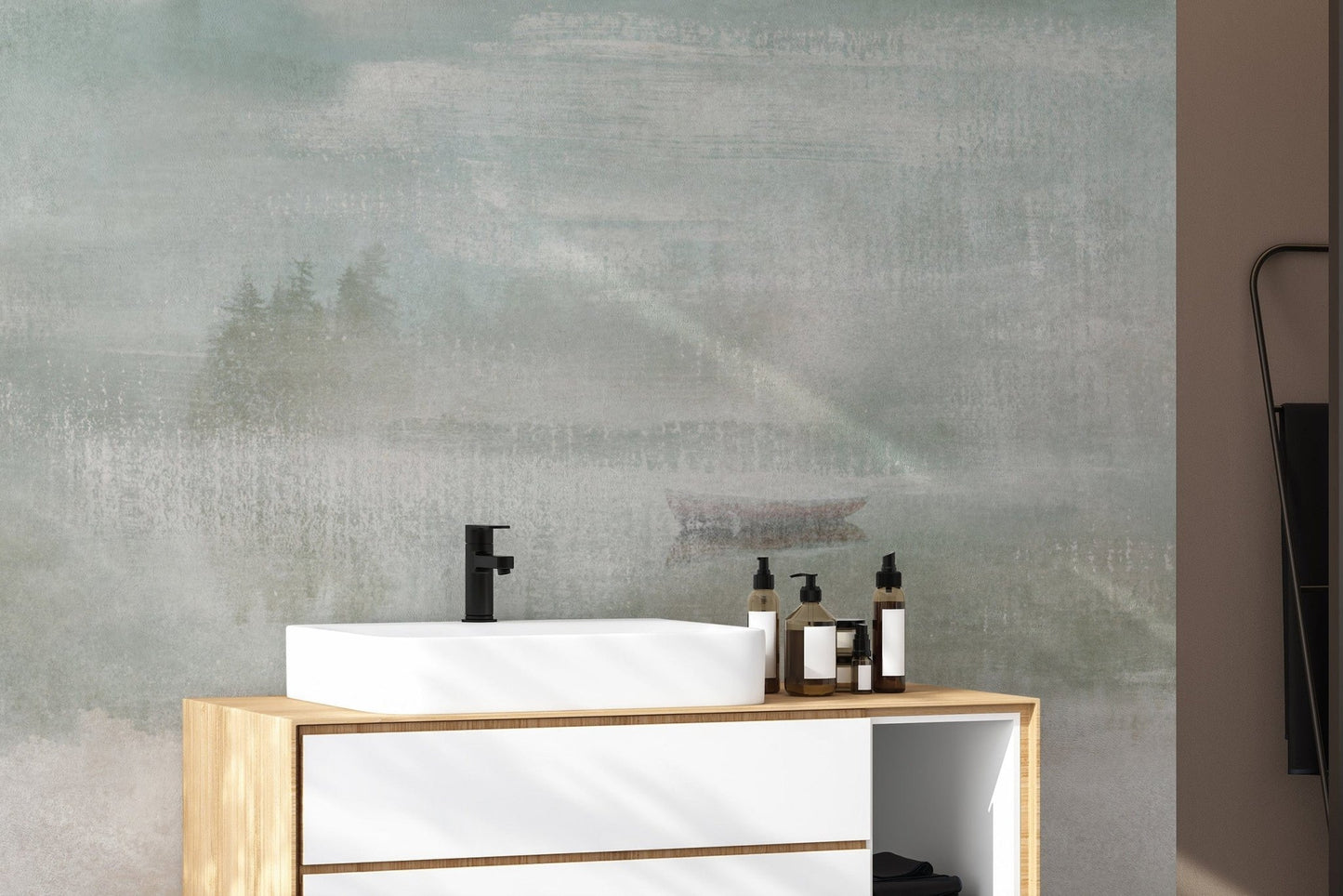 Muted Waterscape Wallpaper for Walls B664
