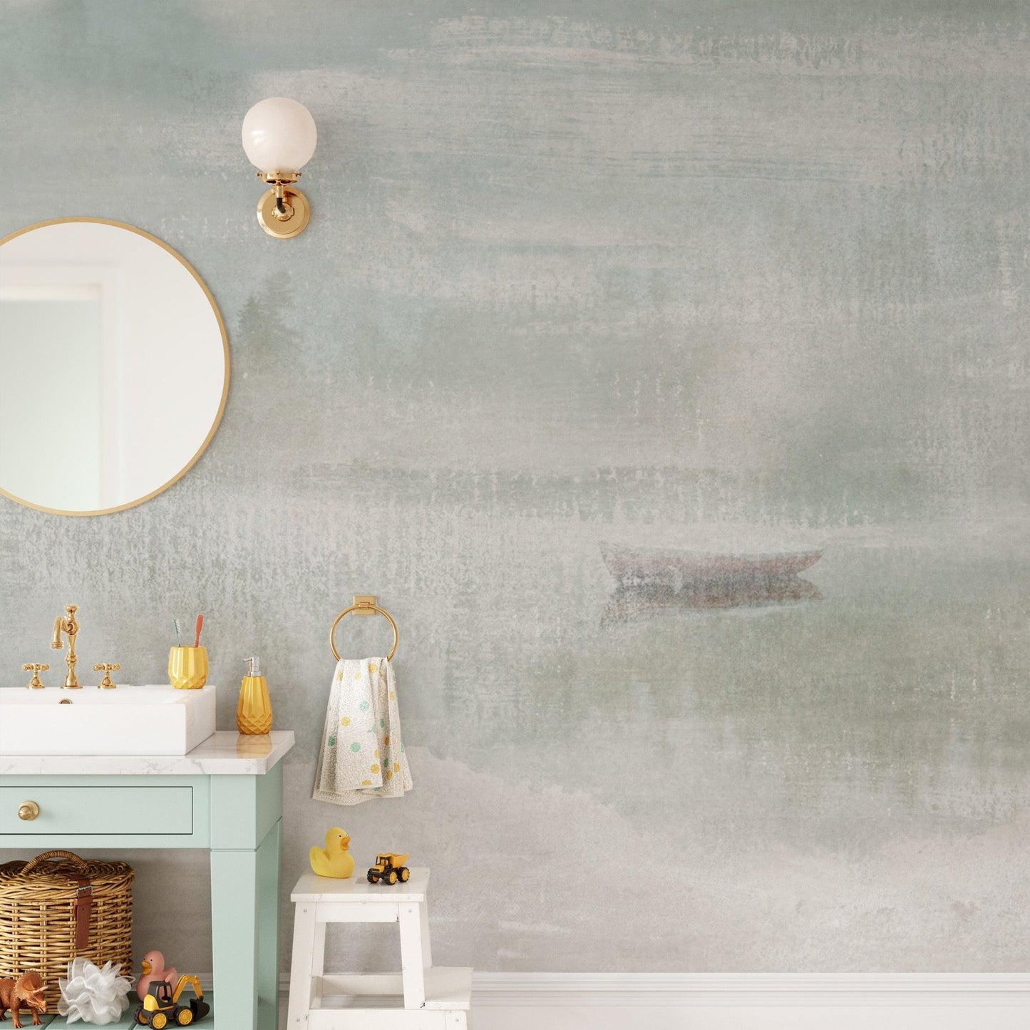 Soft Foggy Lake Wall Art Mural B664
