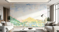 Brushwork moves freely from sky to meadow base in this dreamy oils wall mural.GD9596