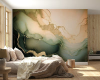 The sophisticated atmosphere created by the Dreamy Mineral Layers Wall Mural.