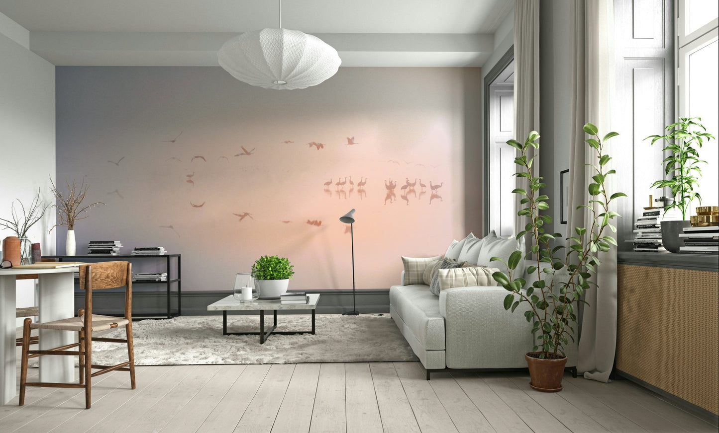 Misty sunrise landscape wallpaper
