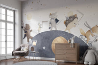 Cosmic Kids' Night Scene Wallpaper C542
