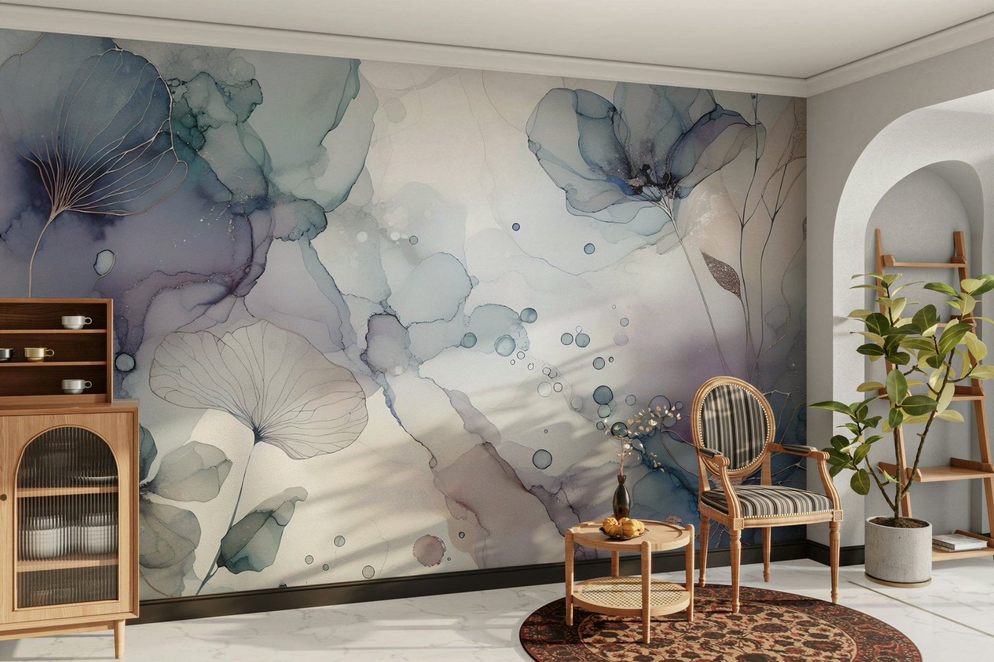 Floral Dreamy Petals 2 wall mural for tranquil interiors.