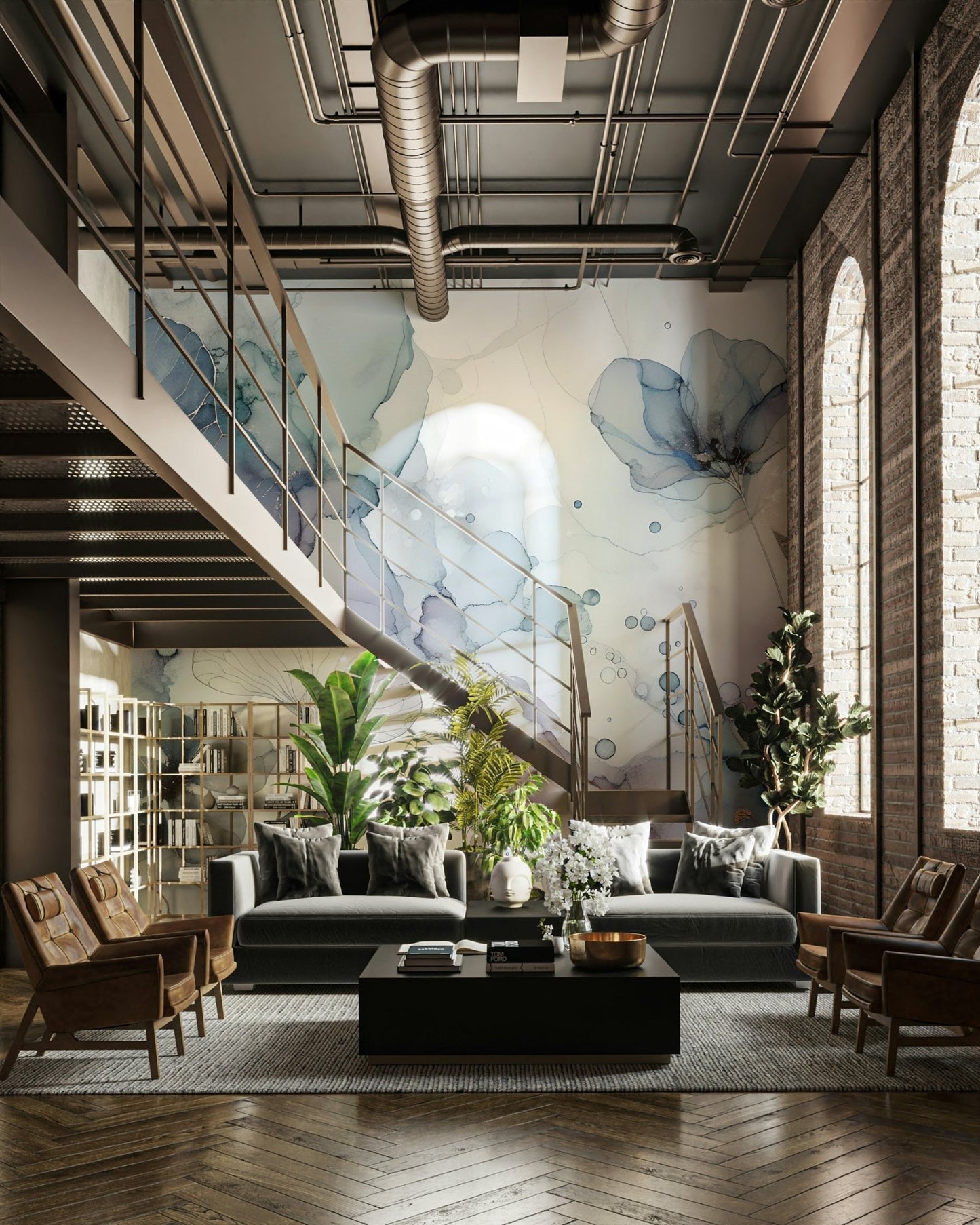 Delicate floral Dreamy Petals 2 mural for serene spaces