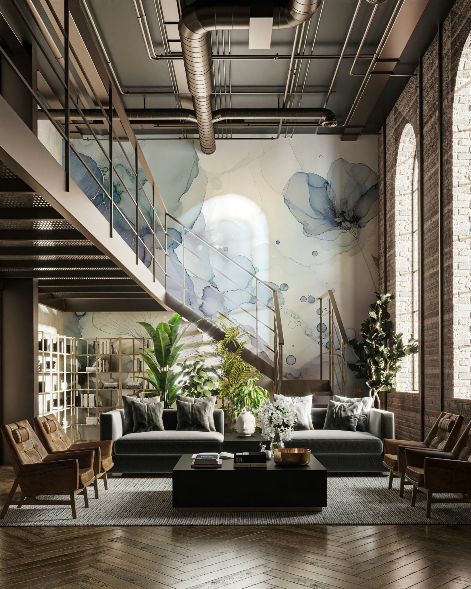 Delicate floral Dreamy Petals 2 mural for serene spaces