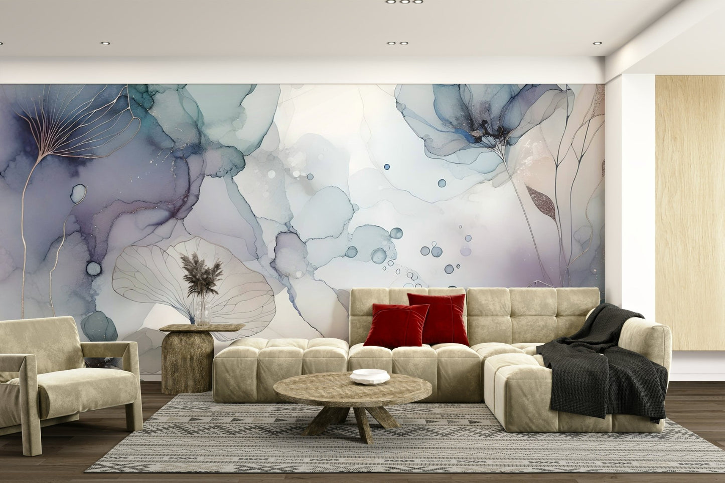 Beautiful pastel Dreamy Petals 2 wall mural for home.