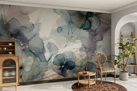 Feminine wall mural featuring dreamy petal blossoms.

