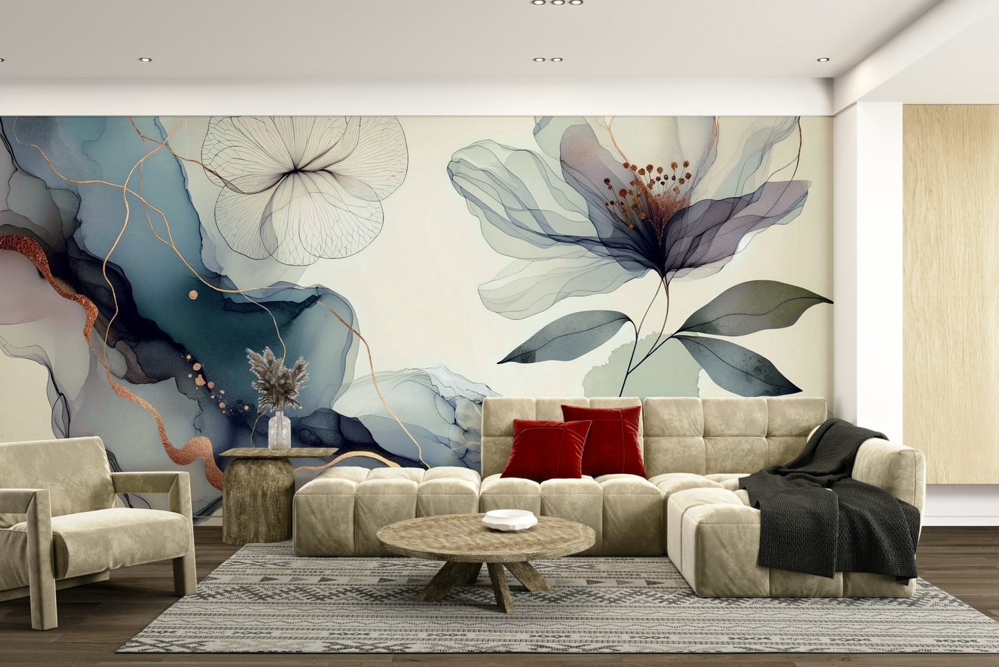 A sophisticated garden wallpaper mural for a feature wall., GD4578