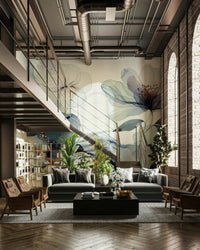 An artistic abstract floral mural for home decor., GD4578