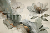 Serene and dreamy sage garden mural for walls

