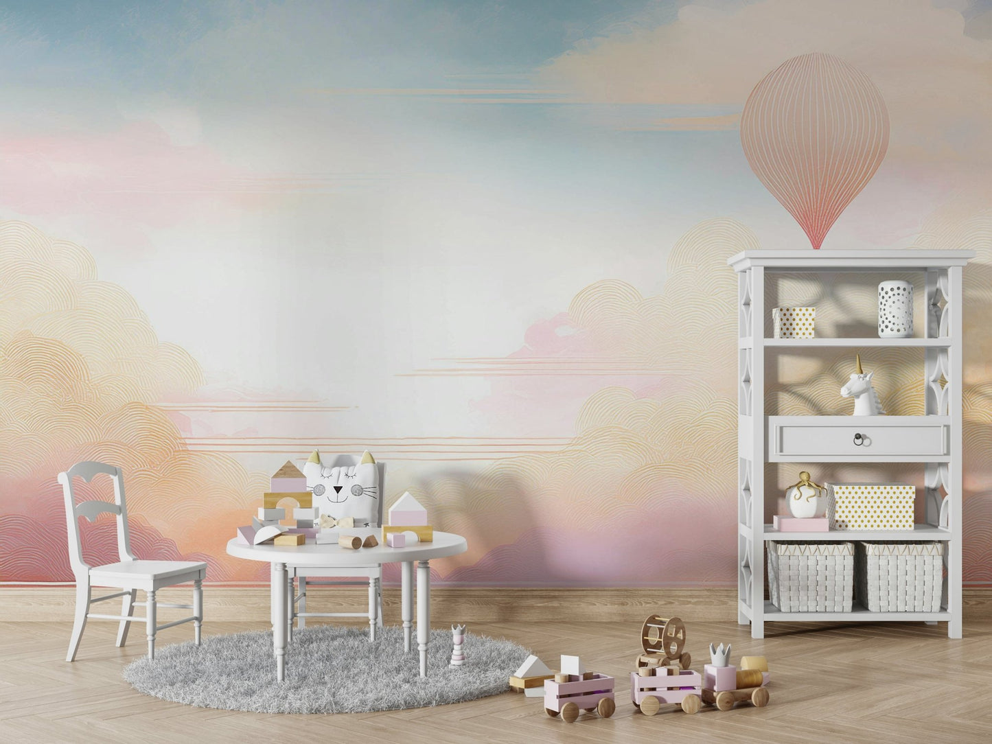 Sky Adventure Wall Mural with a Whimsical Touch, GD1666