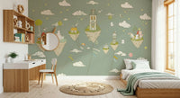 A contemplative gentle design wallpaper mural for a feature wall.