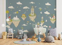 A contemplative gentle cloud wallpaper mural for a feature wall.
