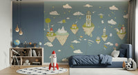 An artistic minimalist form mural for home decor.