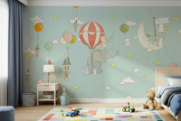 A calming abstract design wallpaper mural that defines a space.