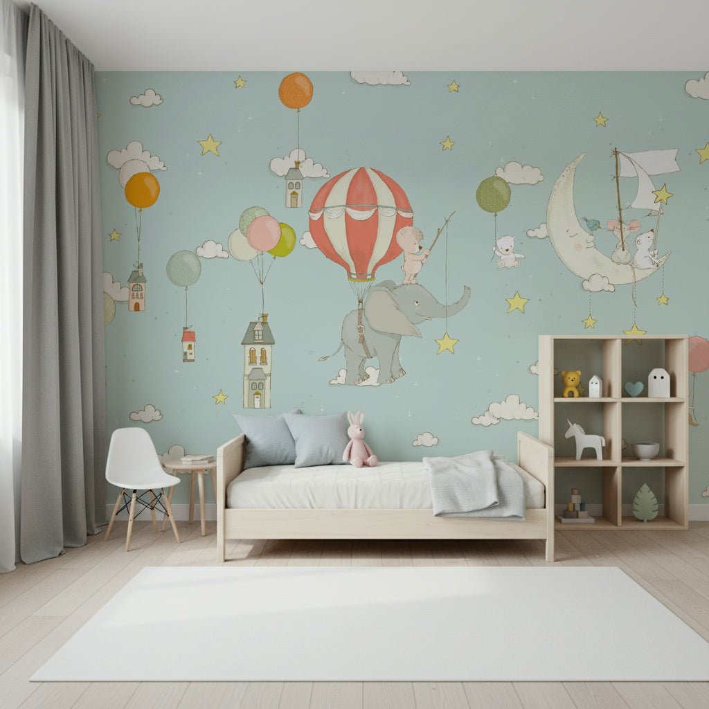A serene flowing design wall mural for contemplative decor.