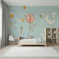 A serene flowing design wall mural for contemplative decor.