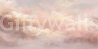 Dreamy Sky Warm Sunset wall mural with soft blush clouds in a glowing sky scene