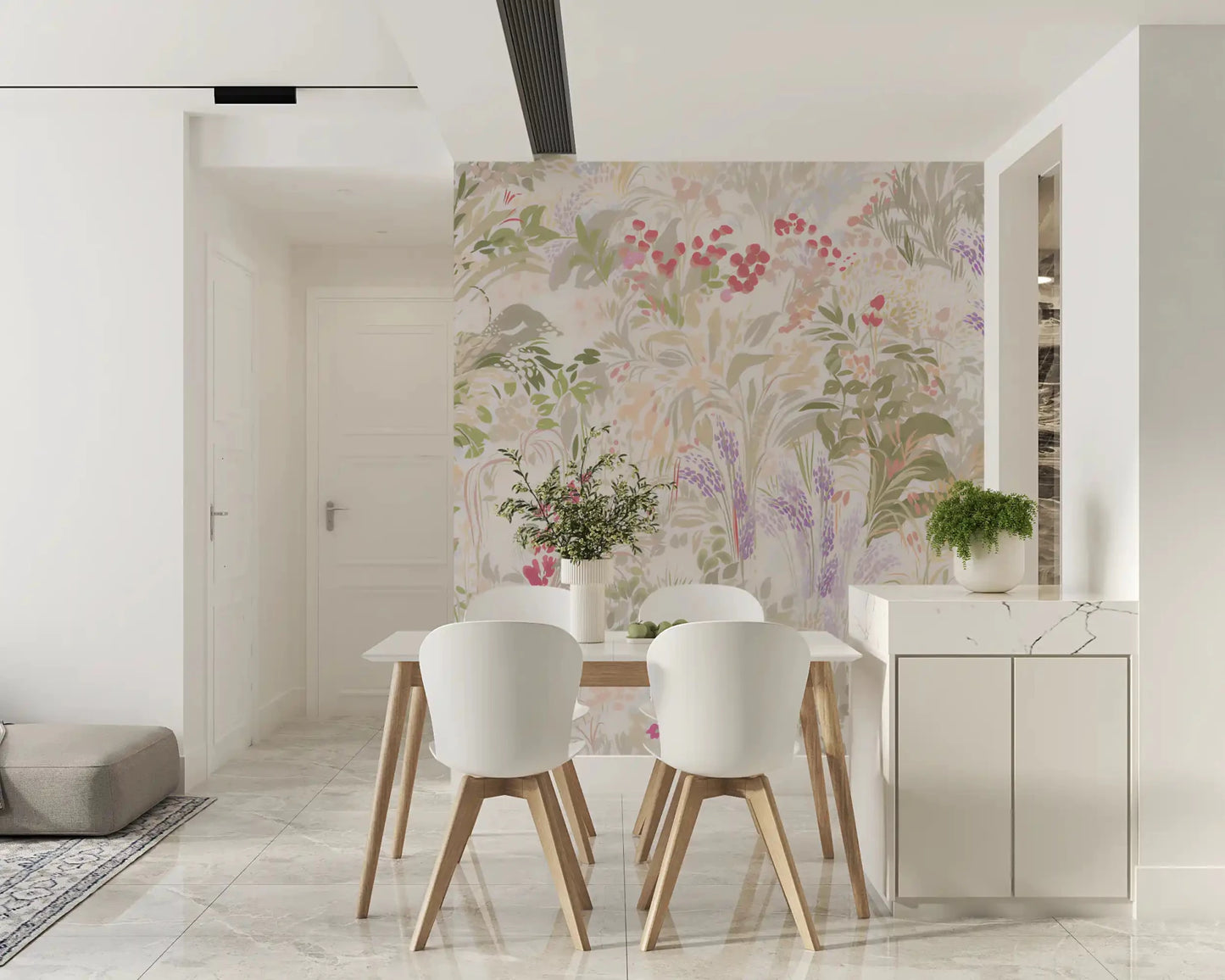 Dining room softens with pastel florals on this dreamy meadow wall mural
GD9500