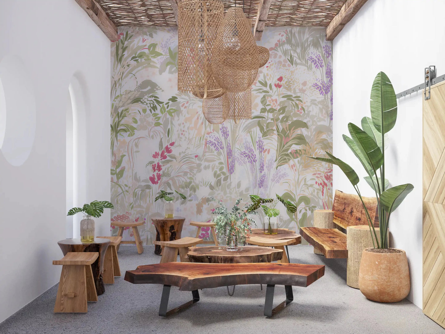 Pastel blossoms drift across a creamy ivory ground on this romantic wall mural
GD9500