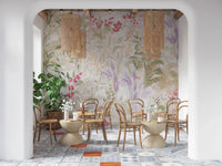 Dining area carries pink berries and lavender stalks on this wall mural
GD9500