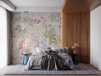 Soft green grasses rise upward through the Dreamy Wildflower Meadow wall muralGD9500