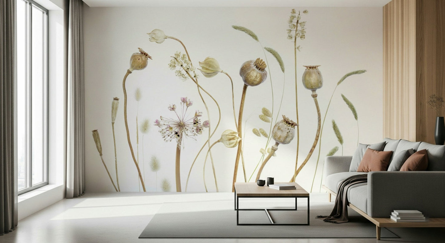 A contemplative muted landscape wallpaper mural for a feature wall.

