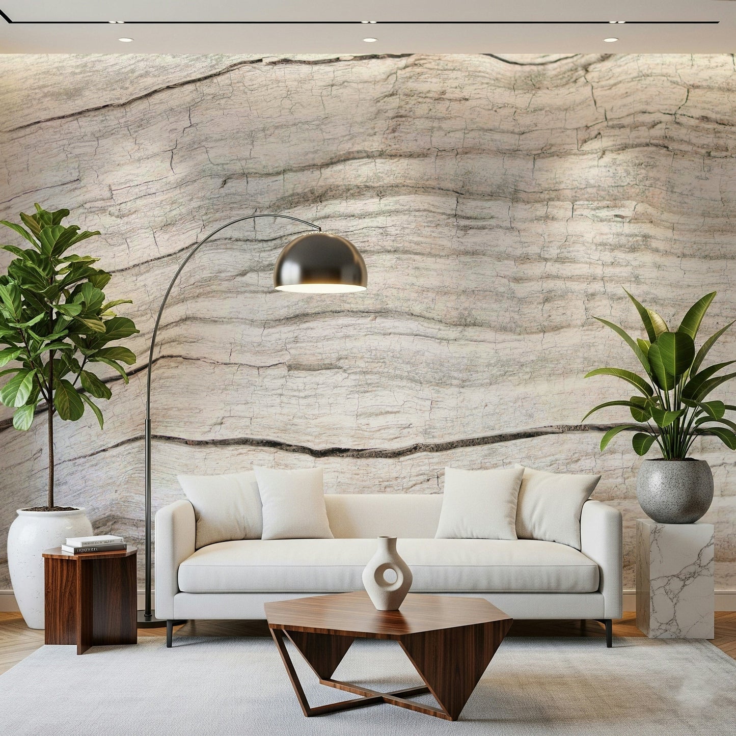 Detailed grain pattern of the natural Driftwood Texture Wall Mural.