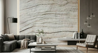 Stylish dining area showcasing the weathered Driftwood Texture Wall Mural.